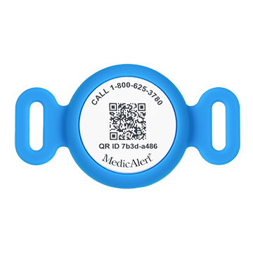 QR Code Medical ID Tag with Location Tracker Blue, Blue, large image number 0